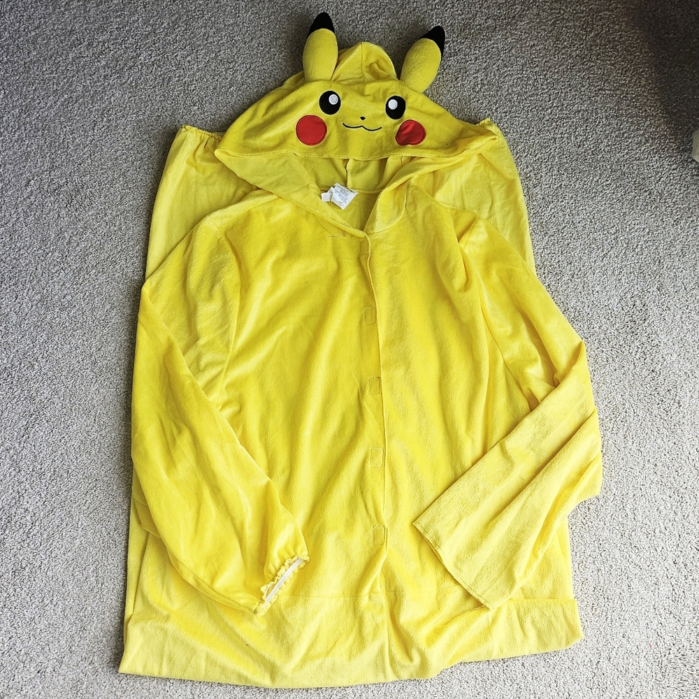 Yellow Pikachu Onesie Costume Adult LARGE XL - Picture 2 of 5